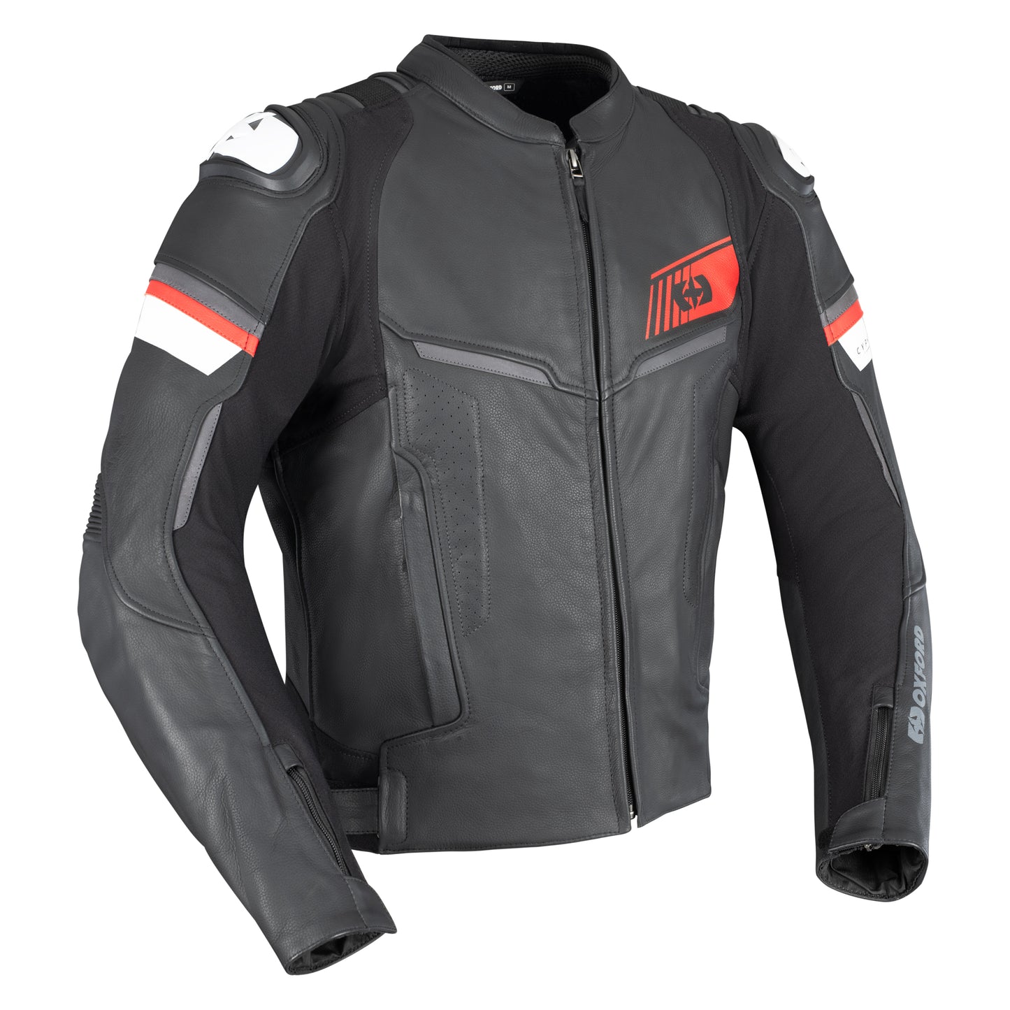 Oxford Cypher 1.0 Leather MS Jkt Blk/Wht/Red