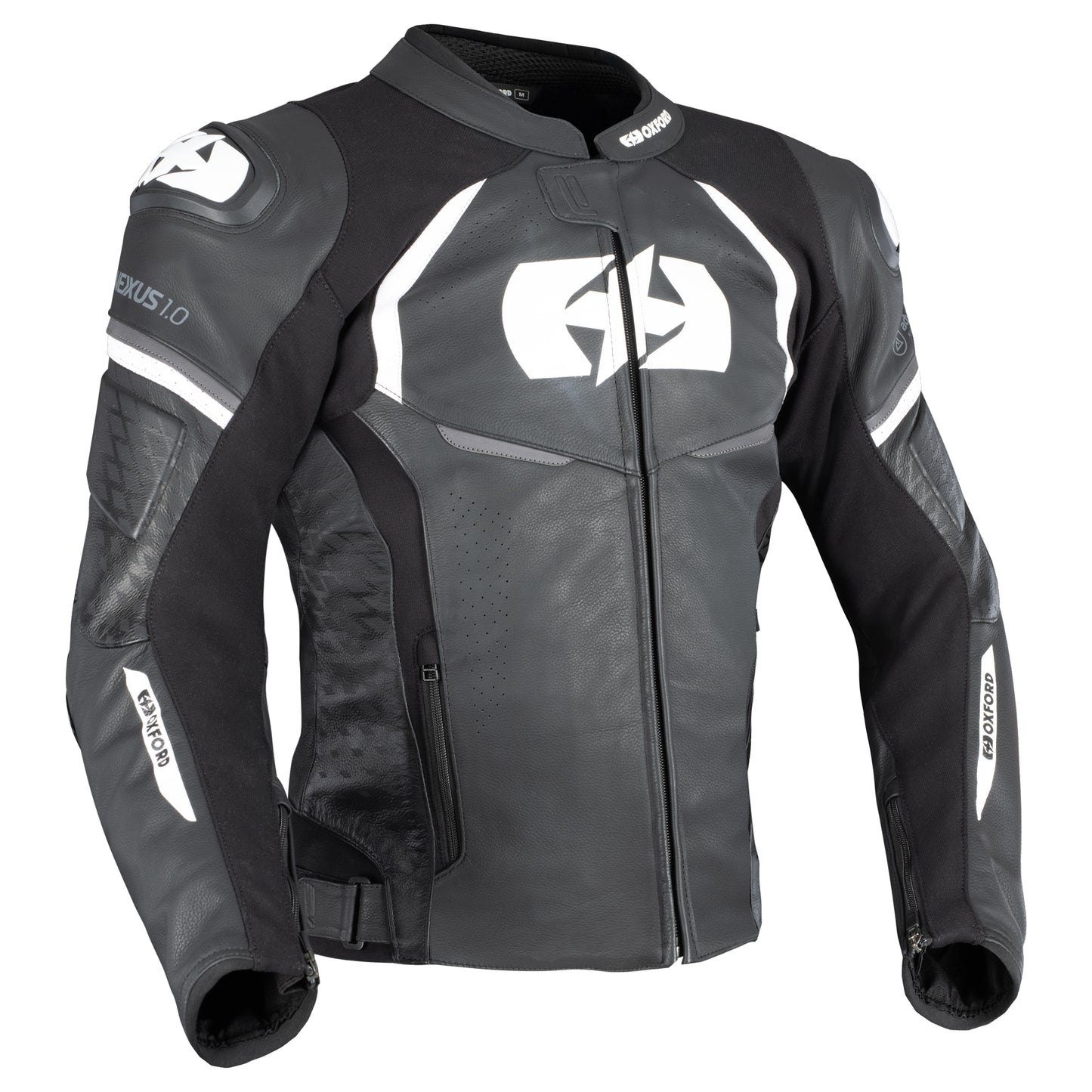 Oxford Nexus 1.0 Leather MS Jkt Blk/Wht