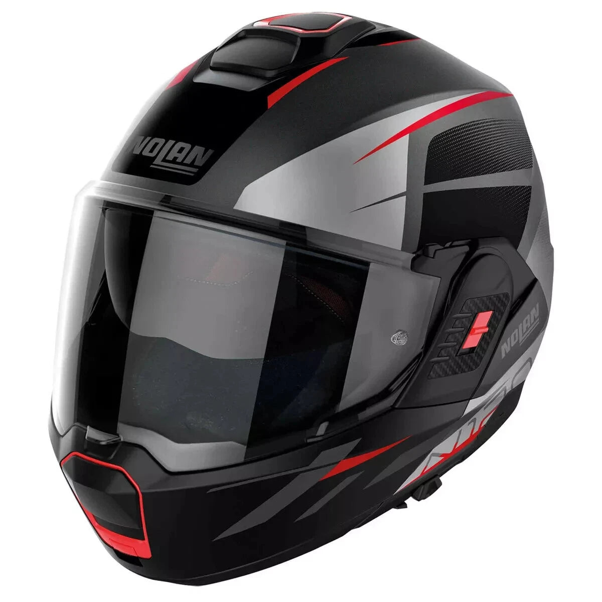 Nolan N120-1 Nightlife Flip Back Motorcycle Helmet - Black / Red / Grey