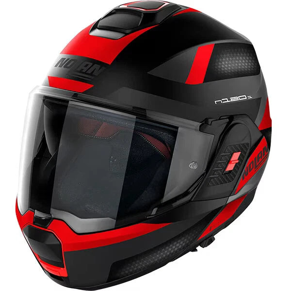 Nolan N120-1 Subway Flip Back Motorcycle Helmet - Black / Red