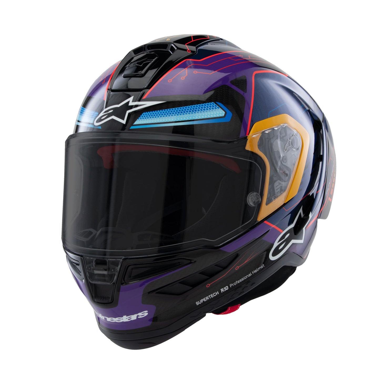 Alpinestars Supertech R10 Helmet Martinator R01 Blue Purple Red Gloss