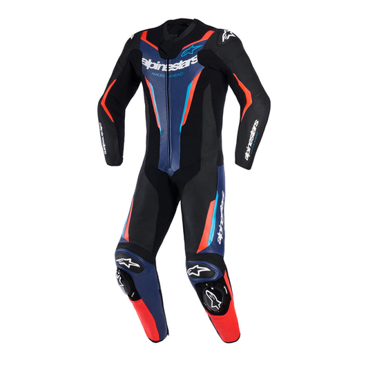 Alpinestars GP Force V2 Leather Suit 1PC Black Blue Red Fluo