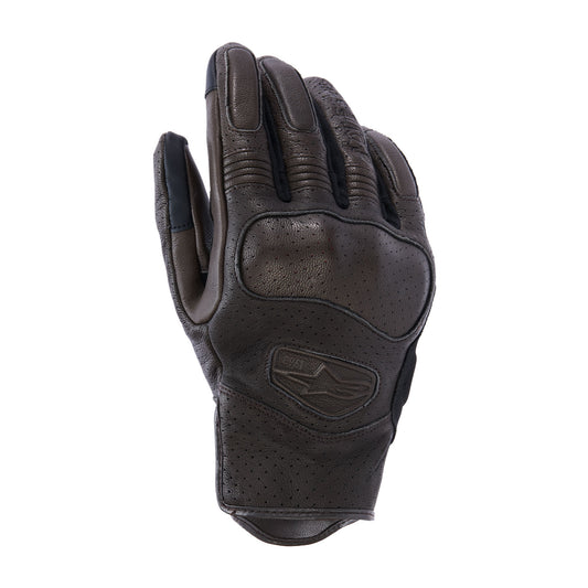 Alpinestars Mustang V3 Leather Gloves Dark Brown Black