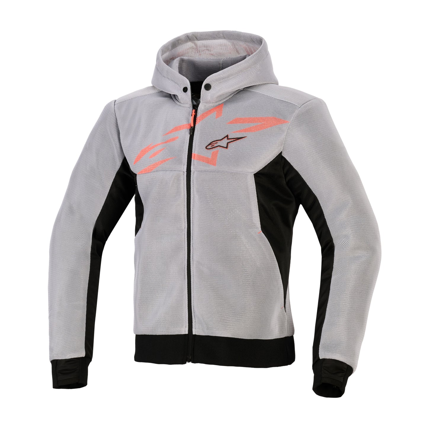 Alpinestars Chrome Superairflow Hoodie Black Mid Grey Red Fluo