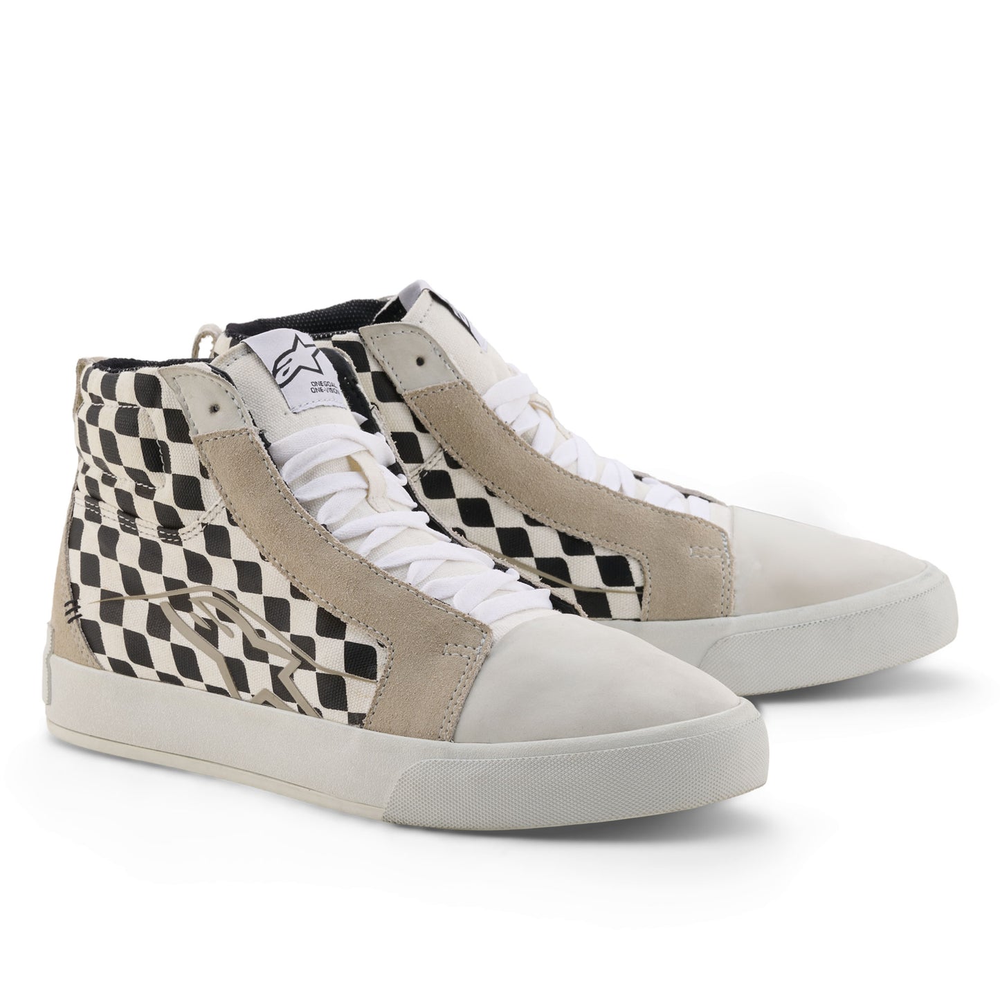 Alpinestars Ride-63 Canvas Shoes Black White Chess