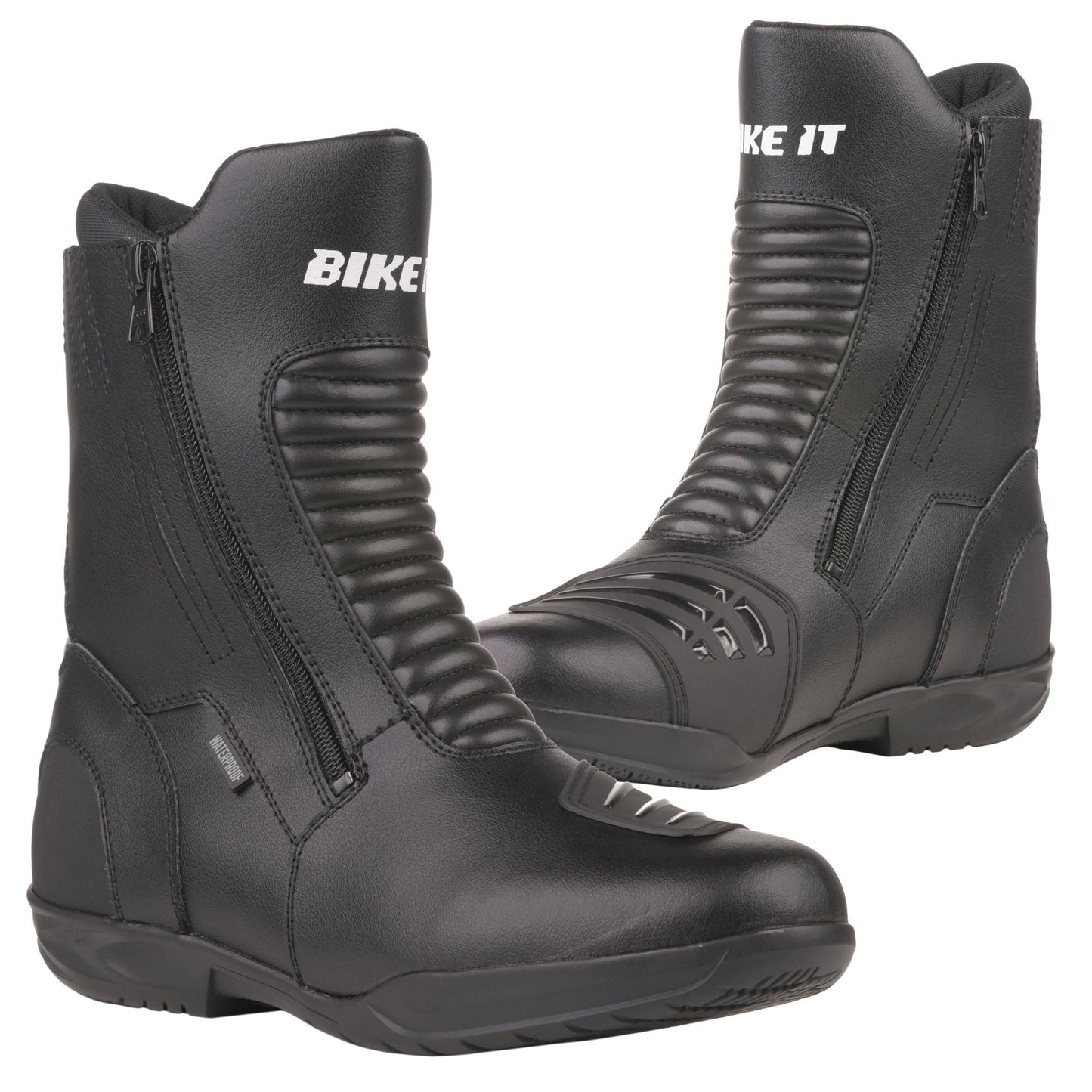 Bike It 'Preto' Black Mid Length Waterproof Motorcycle Boot (UK 12 / EUR 46)