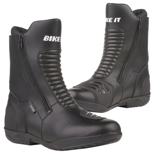 Bike It 'Preto' Black Mid Length Waterproof Motorcycle Boot (UK 12 / EUR 46)