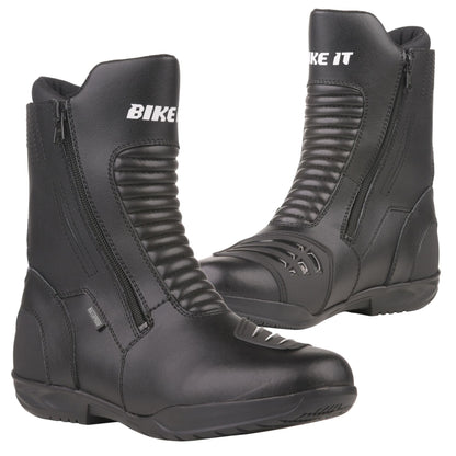 Bike It 'Preto' Black Mid Length Waterproof Motorcycle Boot (UK 12 / EUR 46)