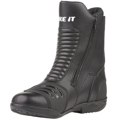Bike It 'Preto' Black Mid Length Waterproof Motorcycle Boot (UK 12 / EUR 46)
