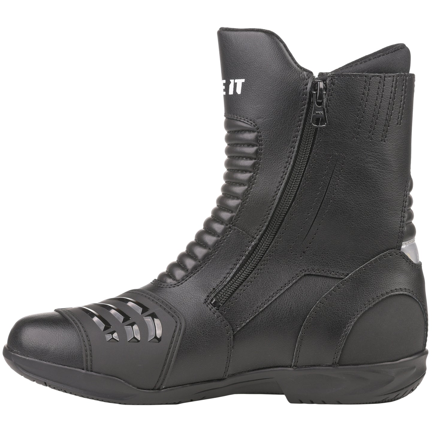 Bike It 'Preto' Black Mid Length Waterproof Motorcycle Boot (UK 12 / EUR 46)