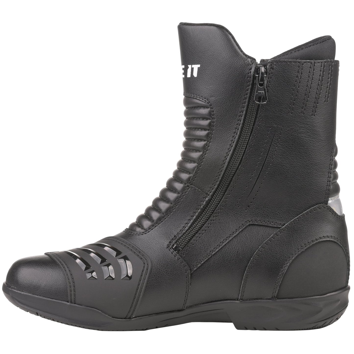 Bike It 'Preto' Black Mid Length Waterproof Motorcycle Boot (UK 12 / EUR 46)