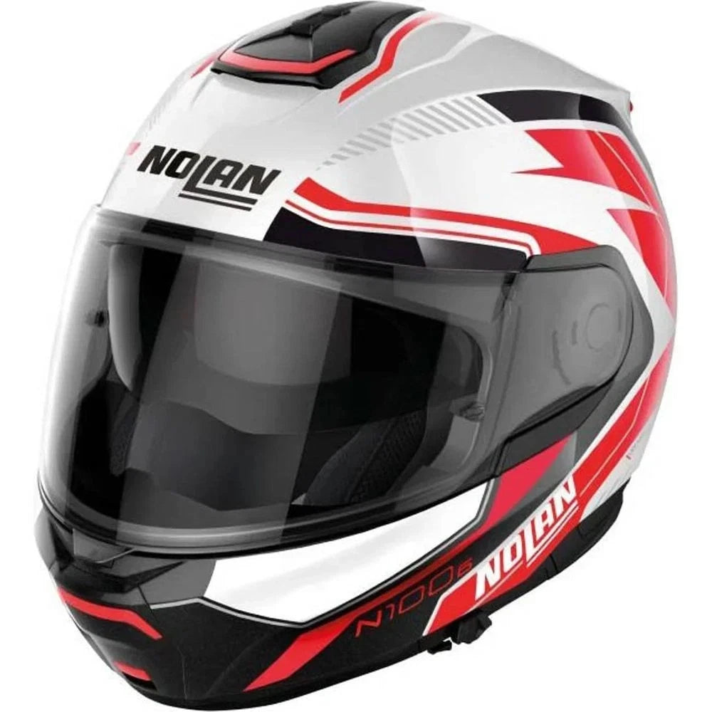 Nolan N100-6 Surveyor Flip Up Motorcycle Helmet - White / Red / Black