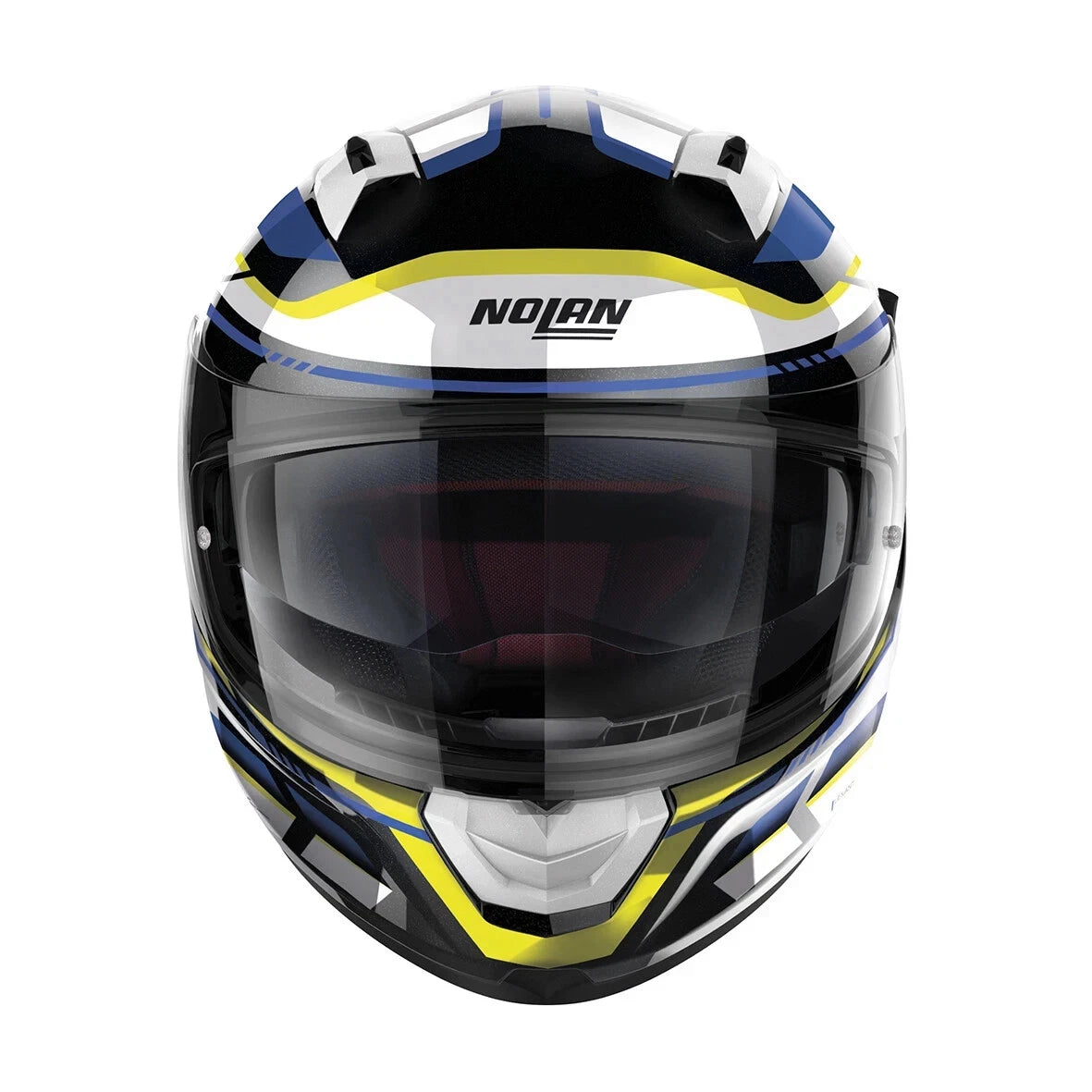 Nolan N60-6 Lancer Full Face Motorcycle Helmet - Gloss White / Blue / Yellow