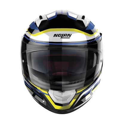 Nolan N60-6 Lancer Full Face Motorcycle Helmet - Gloss White / Blue / Yellow