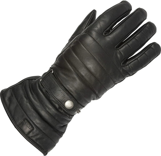 Spada Gauntlet Waterproof Leather Classic Motorcycle Gloves - Black