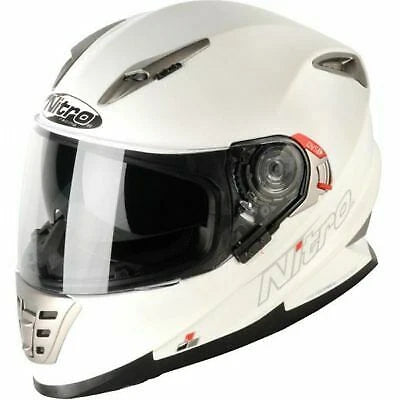 Nitro NRS-01 Plain Matt White Motorcycle Helmet